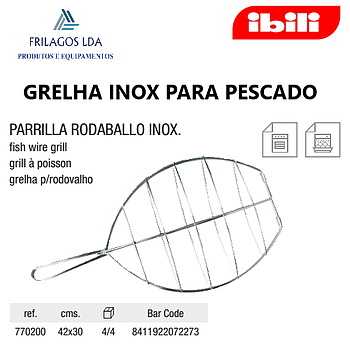 Grelha Inox Para Pescado 42X30Cm  Ibili                     