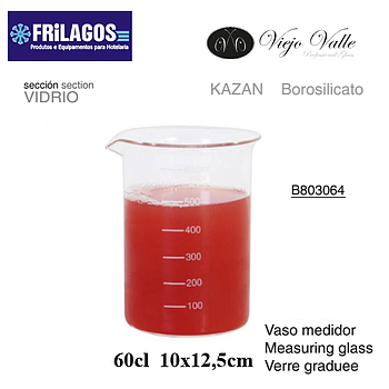 Copo Medidor Borosilicato 60Cl 10X12,5Cm Viejo Valle        