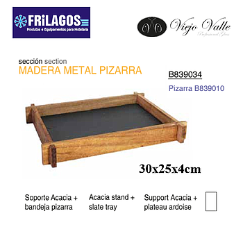 Suporte De Madeira Com Ardosia 30X25X4Cm Viejo Valle        