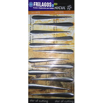 Espeto Para Caracois Inox Espalmado C/Curva 12 Unid.        