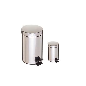 Balde Lixo C/ Pedal Inox/ Plástico 5L Ø20X26,5Cm            