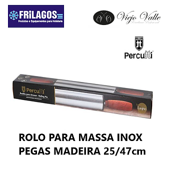 Rolo Para Massa Inox Pegas Madeira 25/47Cm Percutti         