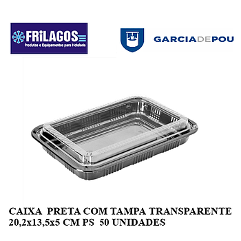 Caixa Preta+Tampa Ps 20,2X13,5X5Cm 50 Unid.                 