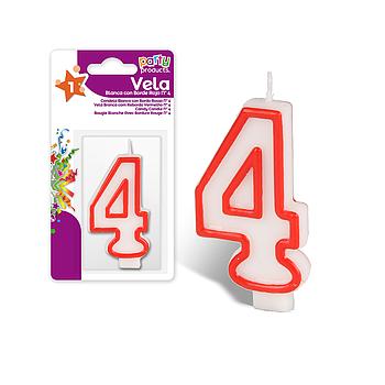 Vela De Aniversário Nº4  Unidade                            