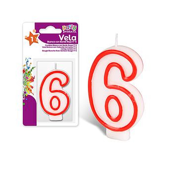 Vela De Aniversário Nº6  Unidade                            