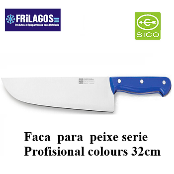 Faca Para Peixaria 5Mm Cabo Azul Prof.Colours 32Cm          