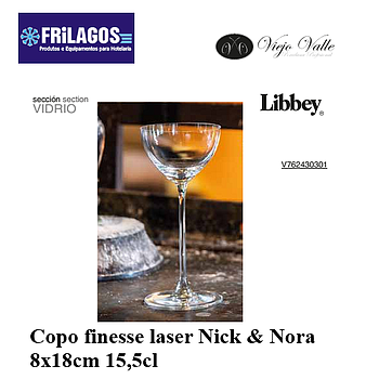Calice Finesse Laser Nick & Nora  8X18Cm 15,5Cl Libbey      