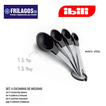 Colheres Medidoras Conjunto De 4  Ibili                     