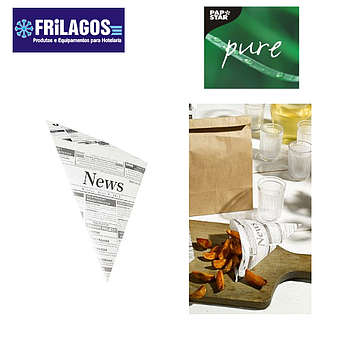 Papel Anti-Gordura Triang. 32,5X23Cm Newsprint 300Unid. 250G