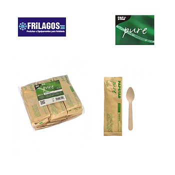 Colher De Café Madeira Embalado Indevid. 11Cm 50Unid. Papsta