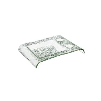 Prato Retangular 3 Divisórias Vidro Fosco 37X27Cm           
