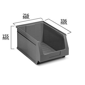 Caixa Empilhável  Plastica Cinza Nº54 336X216X155Mm         