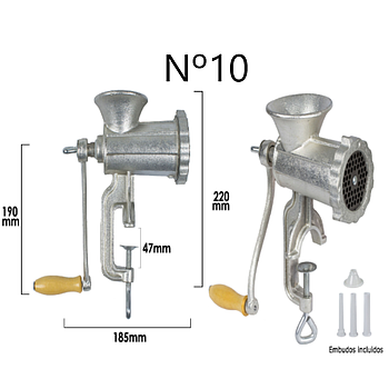 Maquina De Picar Carne Nº10 C/Tubos De Enchimento Incluidos 