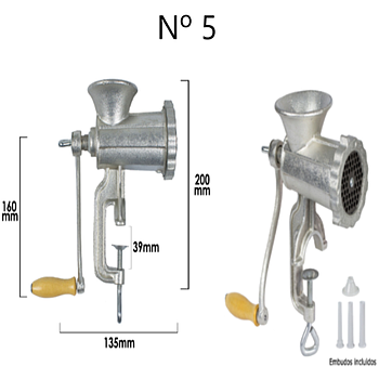 Maquina De Picar Carne Nº5 C/Tubos De Enchimento Incluidos  