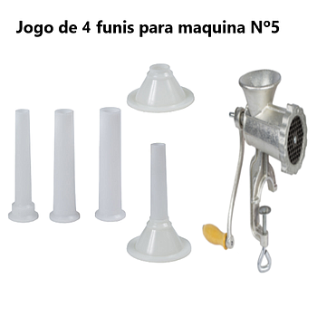 Jogo 4 Funis Platicos Para Maquina De Picar Carne Nº5       