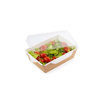 Saladeira Eco Kraft C/Tp. Pet 800Ml 20,7X12,7X5,5Cm Pack 50 