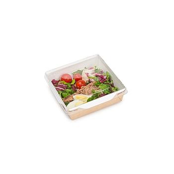 Saladeira Eco Kraft C/ Tp. Pet 900Ml 15X15X5Cm Pack 50      