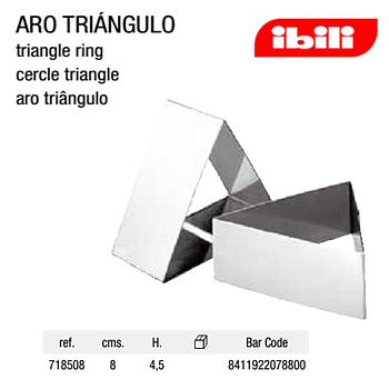 Aro Inox  Triangulo 8Cm C/Altura De 4,5Cm Ibili             