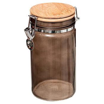 Frasco De Vidro Hermético 1 Lt Coleçäo Noir Kitchen         