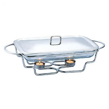 Rechaud  Adria 3L Rectangular  2 Lamparinas 50X24Cm         
