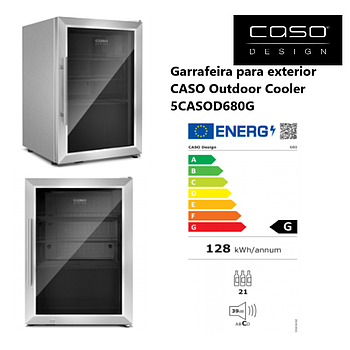 Garrafeira Exterior Cor Inox 680  430X690X540Mm 5-20ºc Caso 