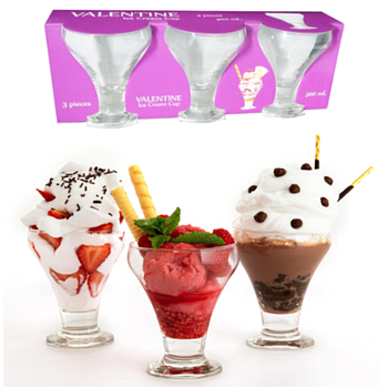 Conjunto De 3 Taças De Gelado Valentine 30Cl Quid           