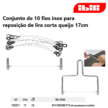 Conjunto 10 Fios Inox Para Reposição De Lira 17Cm  Ibili    