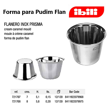 Forma De Pudim Flan Inox Diametro-8Cm Alt.- 5,8Cm Ibili     