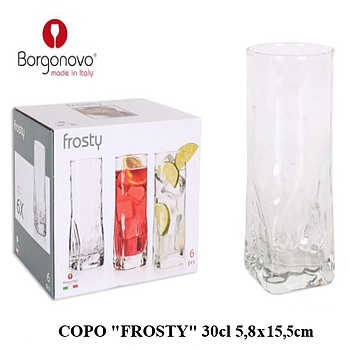 Caixa Com 6 Copos Frosty 30Cl  5,8X15,5Cm Borgonovo         