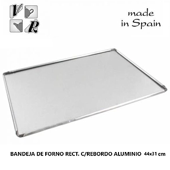 Bandeja Para Forno Rect. C/Rebordo Aluminio 44X31X0,5Cm     