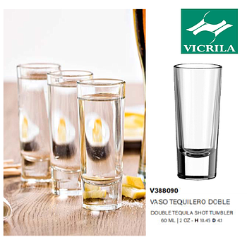 Copo Tequilero Doble Vau  6Cl  104X41Mm Vicrila             