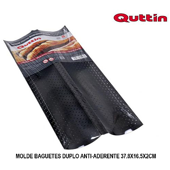 Molde Baguetes Duplo Anti-Aderente 37.8X16.5X2Cm Quttin     