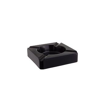 Cinzeiro Quadrado Melamina Preto 14X14X3,5Cm                