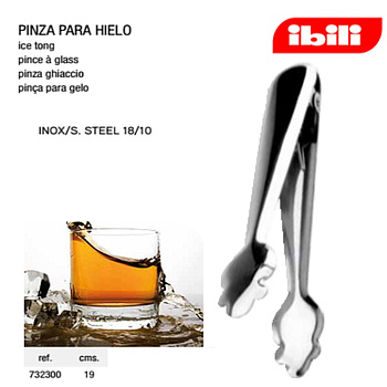 Pinca Para Gelo Mola 19Cm Inox  Ibili                       