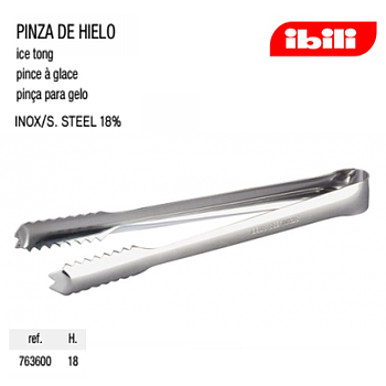 Pinca Para Gelo 18 Cm Inox  Ibili                           
