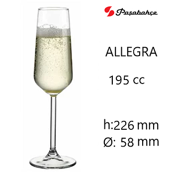 Calice Allegra Flute  195 Cc Pasabahce                      