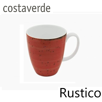 Caneca 330Ml Rustico Vermelha Porcelana Costa Verde         