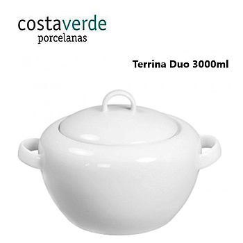 Terrina 3000Ml Porcelana Branca Duo Costa Verde             