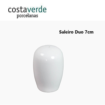 Saleiro 7Cm 1 Furo Porcelana Branca Duo Costa Verde         