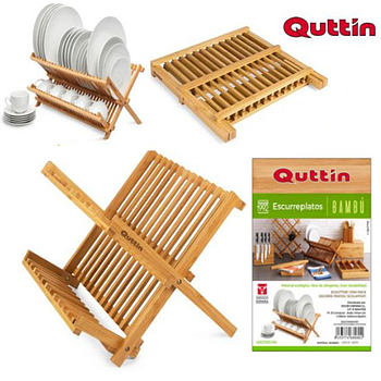 Escorredor De Pratos Em Bambu 42X27X33Cm Quttin             