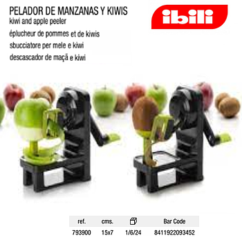 Pelador De Maçã E Kiwi 15X7Cm Ibili                         