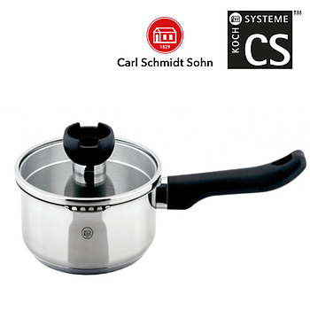 Caçarola Inox 18/10 Aron 16Cm Tampa Vidro Carl Schmidt Sohn 