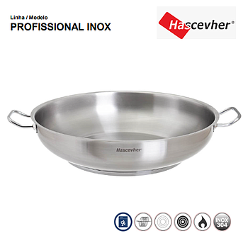 Frigideira Funda Profi. C/Pega Inox 18/10 10,1L Ø40X10Cm    