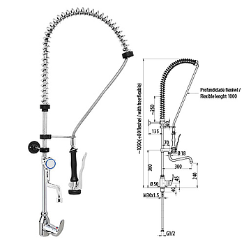Misturadora Bancada Monofuro C/Bica Duche Monoc.Mb1Bdp      