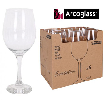 Pack De 6 Copos Vino 36Cl Vno554Fas Arcoglass Sensati       