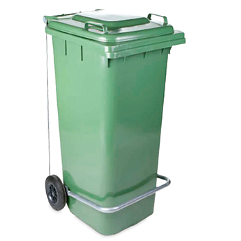 Contentor Hdpe C/Rodas E Pedal Tampa 120L Verde             