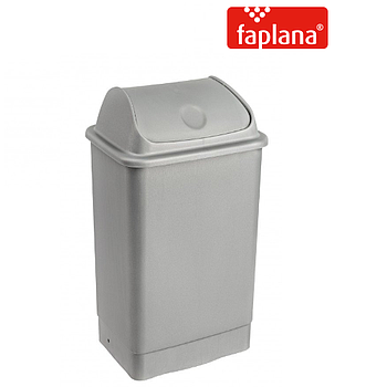 Balde Cinza 769 C/Tampa Basculante Cinza 42Lt Faplana       