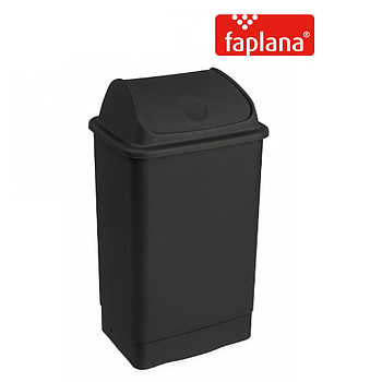 Balde Preto 769 C/Tampa Basculante Preta 42Lt Faplana       