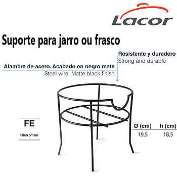 Suporte Para Jarro Ou Frasco Em Ferro 19,5X18,5Cm Lacor     