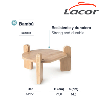 Suporte Para Jarro Ou Frasco Em Bambu 21X14,5Cm Lacor       